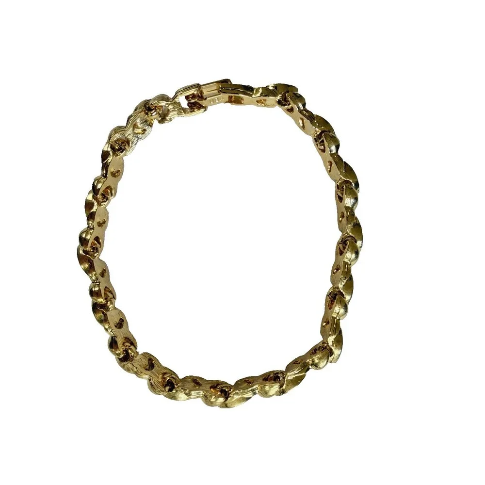 Vintage Blanca Gold Tone Jewel Tone Rhinestone XO Tennis Bracelet USA Marked